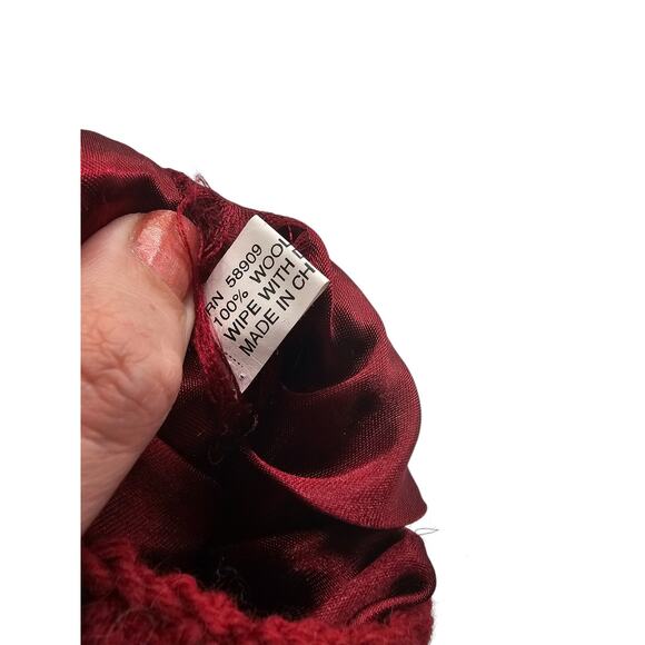 Vintage 100% Wool Knit Christmas Stocking Snowman Patchwork Print - Picture 4 of 4